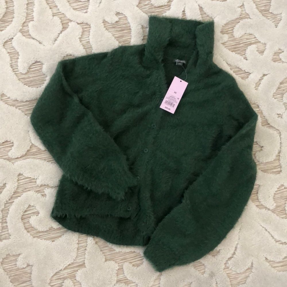 Green Cardigan Sweater XS